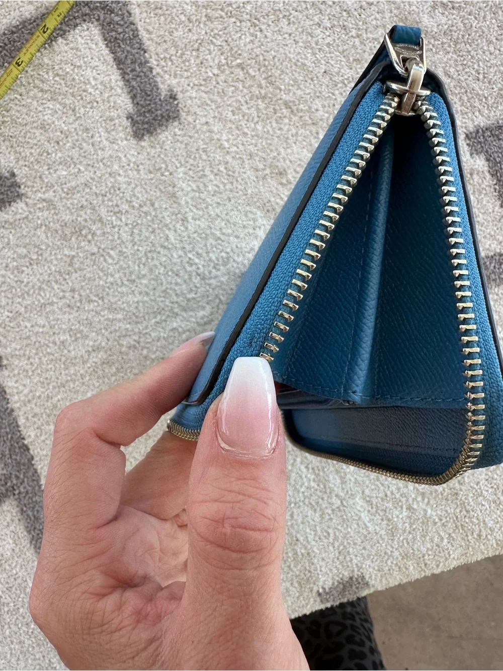 Coach Blue Leather Zip Wallet